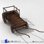Ancienne Maquette De Char Branlant 16ème Siècle - Métal Et Bois, échelle 1:6, Calèche
