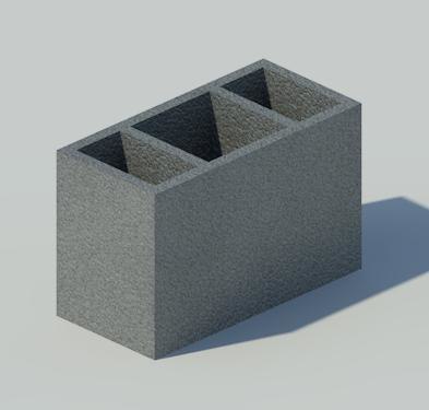 3d model vertical block