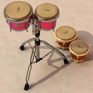 3d max bongos percussion drums