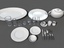 set dishes glassware flatware 3d obj