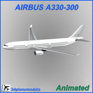 airbus a330-300 aircraft landing 3d model