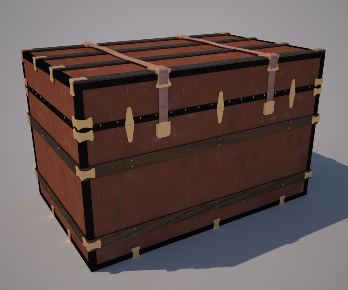 antique trunk  3d  model 