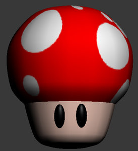 free mushroom mario 3d model