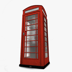 red telephone box english 3d model