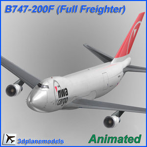 b747-200 cargo 747 3d model