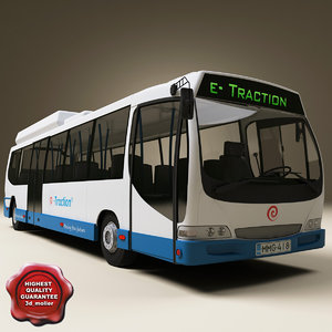 realistic bus e-traction 3d model