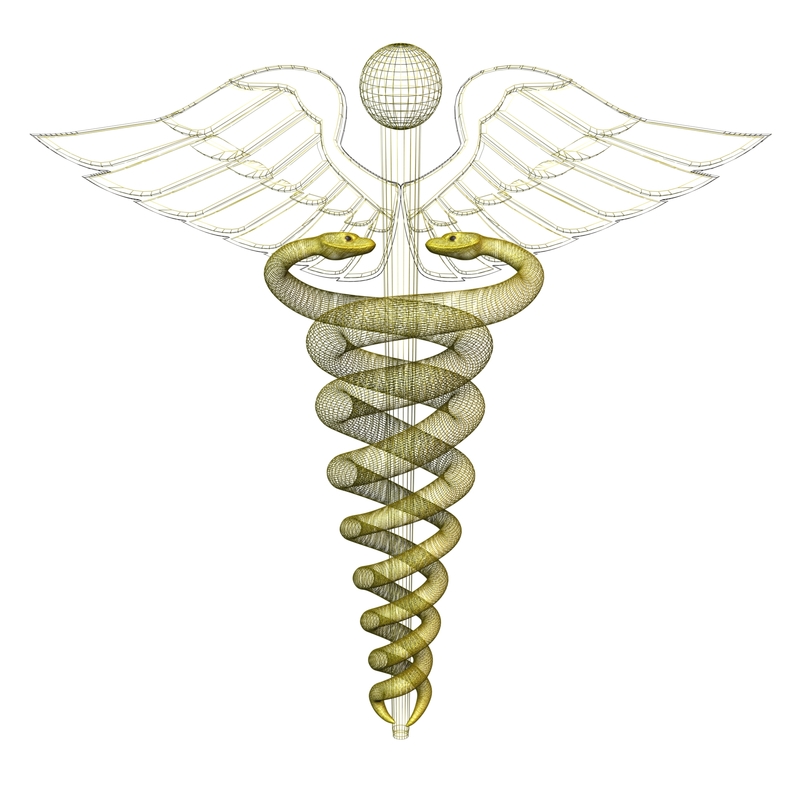 medical symbol caduceus snakes 3d model