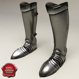 medieval armour boots 3d model