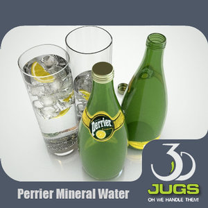 perrier water bottle 3d model