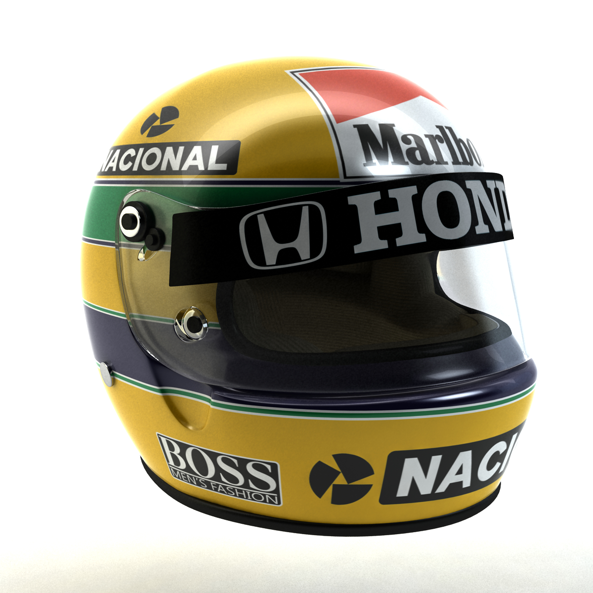 ayrton senna helmet 1988 3d 3ds