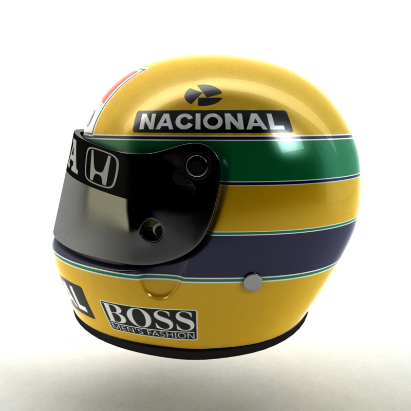 ayrton senna helmet 1988 3d 3ds