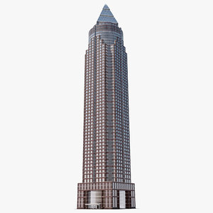 3d messeturm skyscraper frankfurt germany model