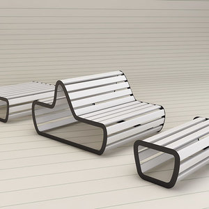 sun deck bench flora 3d model