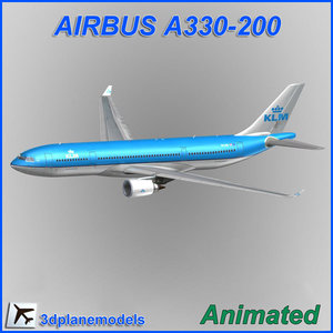 airbus a330-200 aircraft landing 3d model