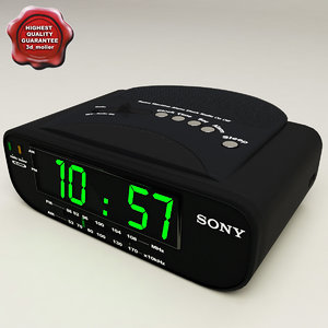 digital clock radio 3d model