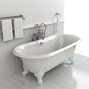 classical bathtub shower 3d model
