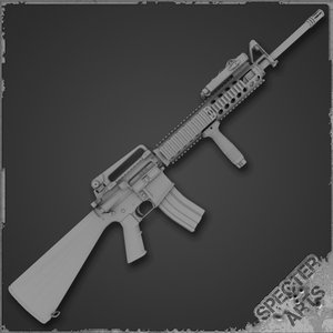 m16a4 weapons rifle mws 3d model