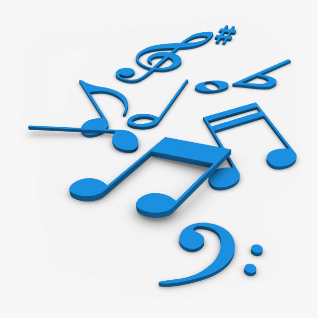 music notes 3d model