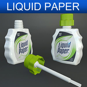 liquid paper 3d model