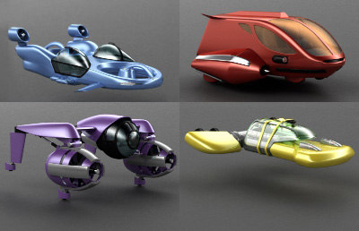 フライングカーズコレクション3dモデル Turbosquid