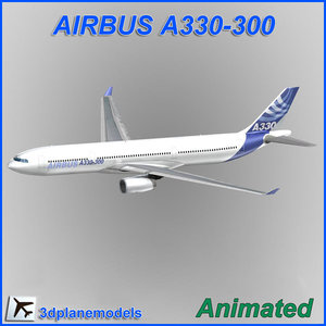airbus a330-300 aircraft landing 3d model