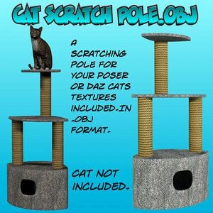 scratching pole cats 3d model