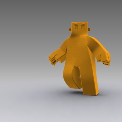 box man character 3d model