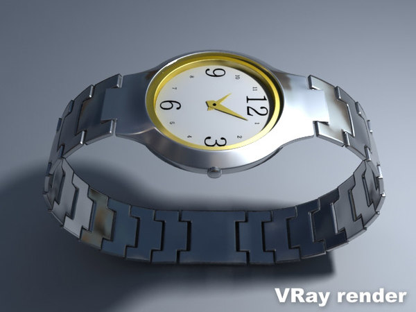 metallic watch ladies 3d model