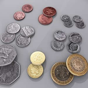 3d model british coin
