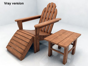adirondack chair table 3d 3ds