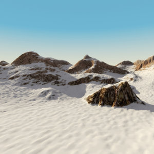 snowy terrain landscape scene 3d model