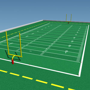 realistic football field 3d model