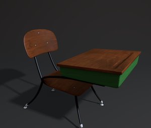 school desk 3d model