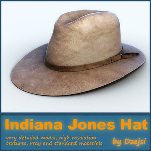 3d model indiana jones hat