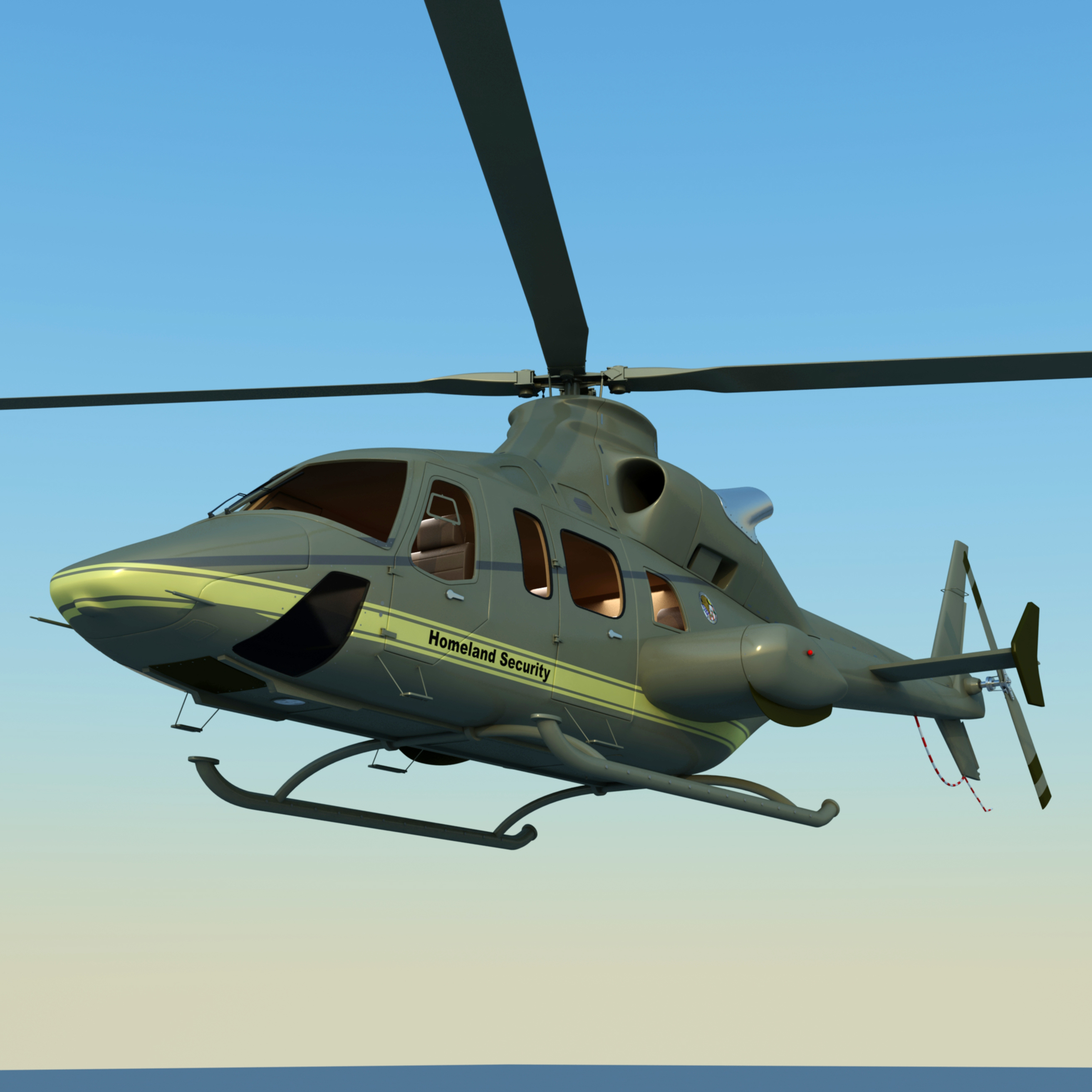 3ds max bell homeland security helicopter