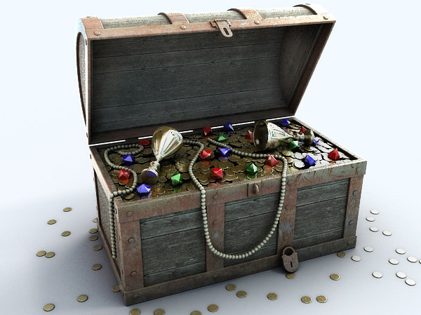 toy treasure chest with coins