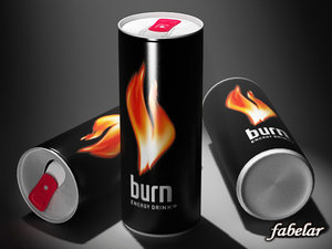 burn energy drink 3d model