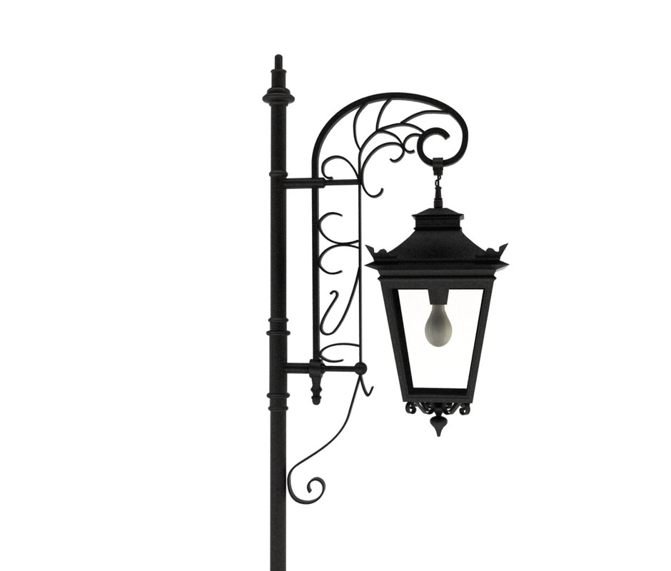 3d Materials Lighting Model Antique Street Lamp 4 Vray Materials