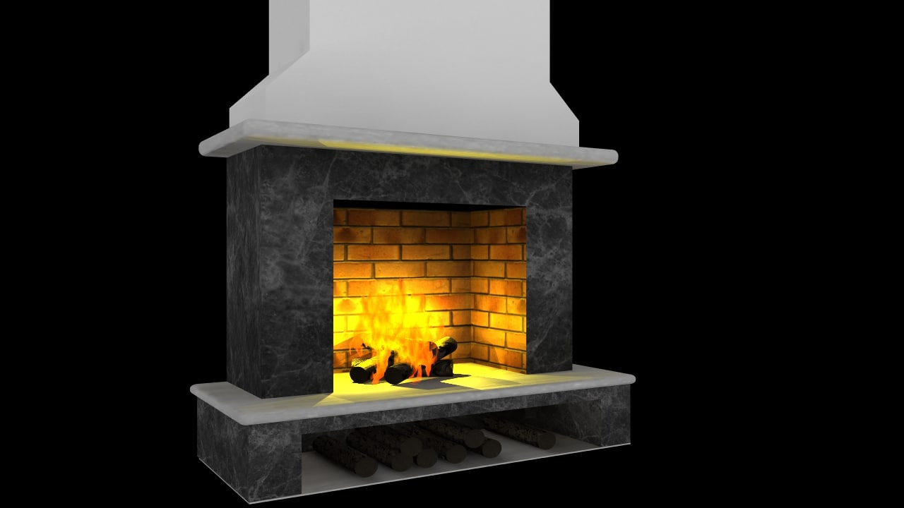 free fireplace 3d model