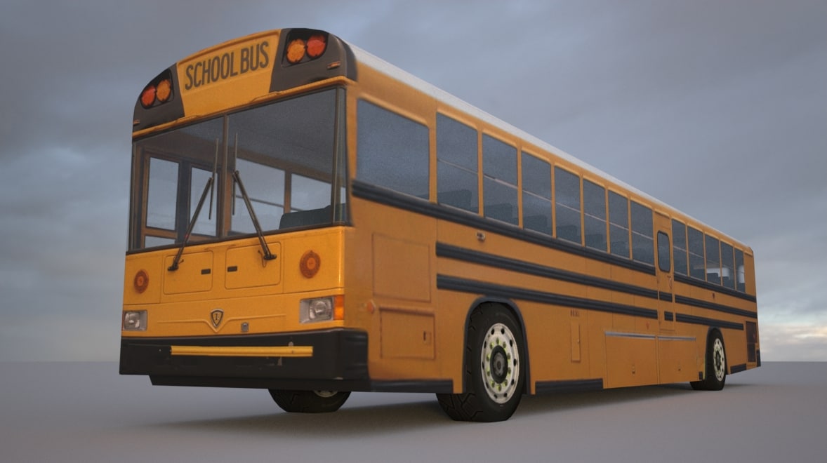 lowpoly school bus 3d model