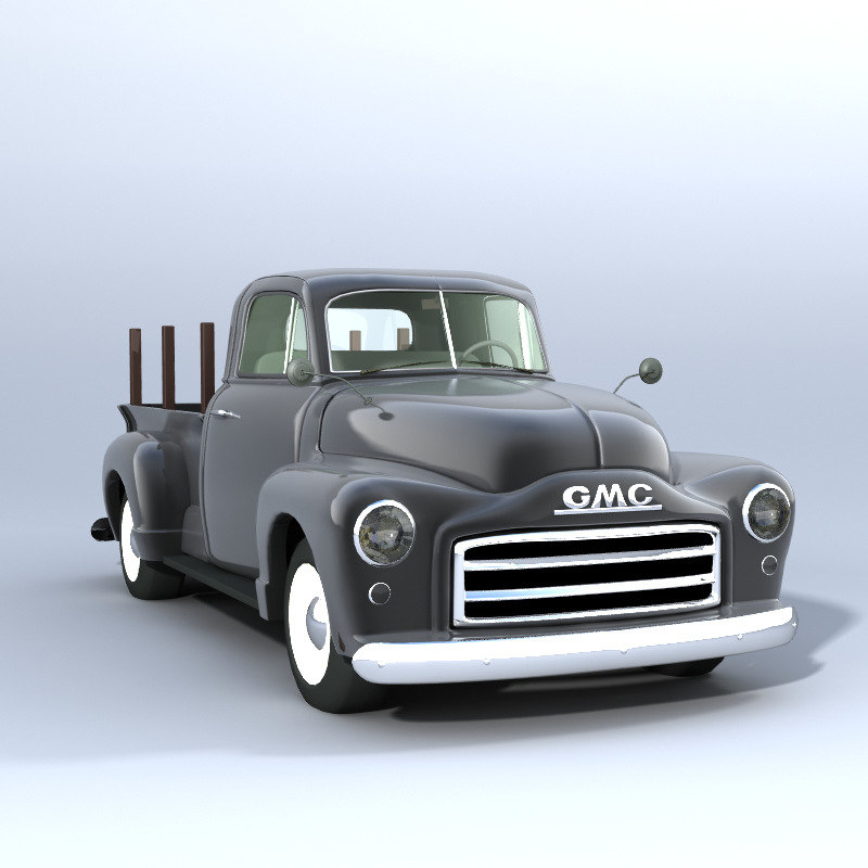 3d model of american gmc pickup truck