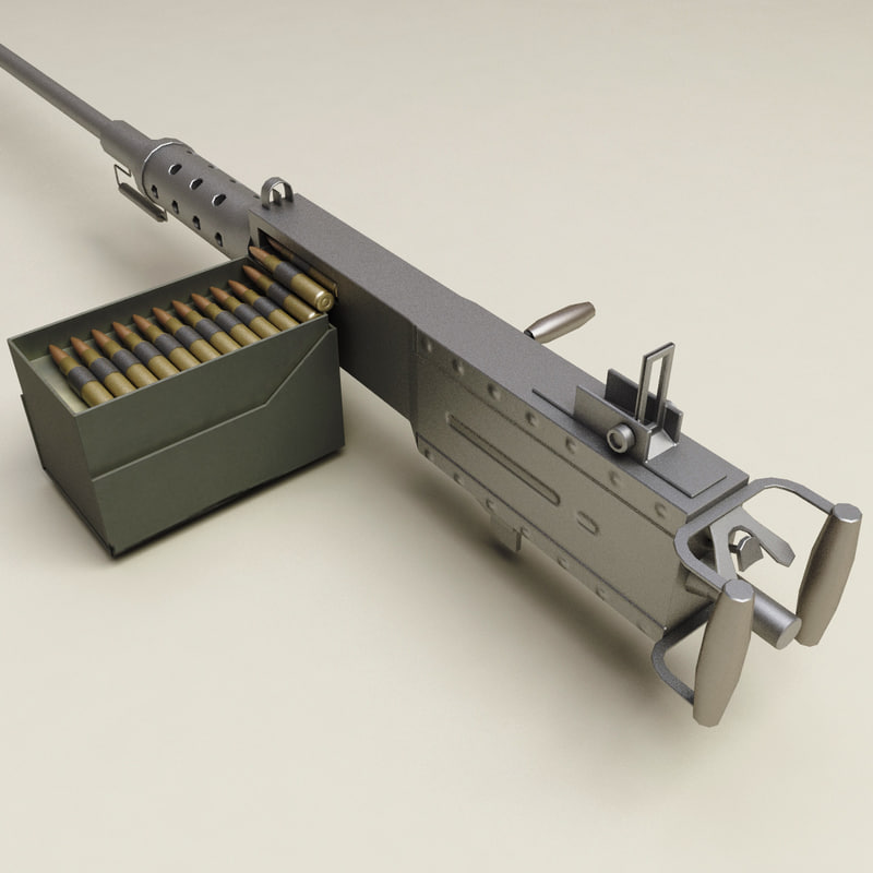 Machine Gun Browning M2hb Obj