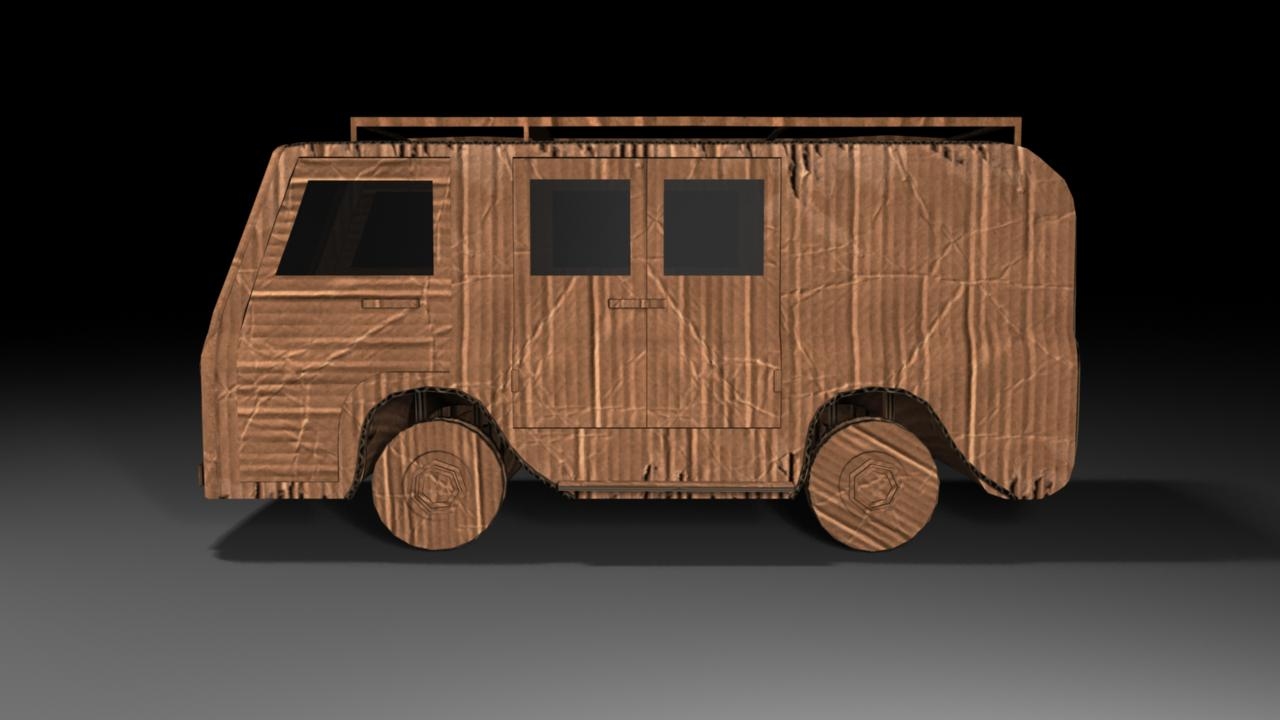 3d cardboard van model