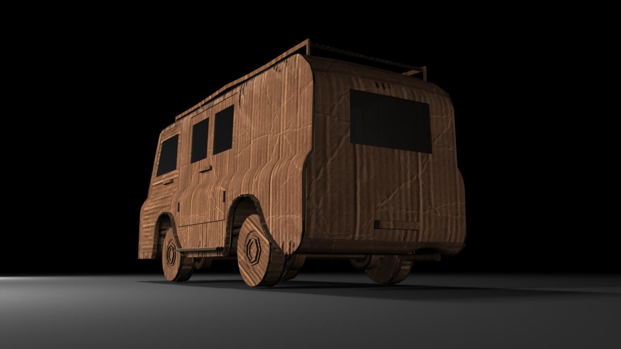 3d cardboard van model