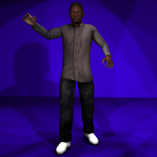 black male 1 body character 3d x