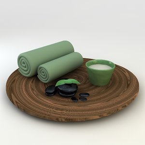 3d massage spa stone oil model