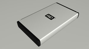 western digital external hard drive 3d model
