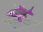 3d rigged gold fish