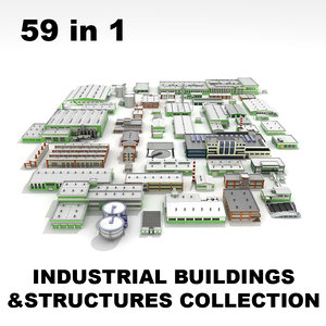 3d industrial commercial buildings structures