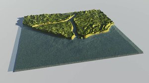 coastal terrain landscape 3d model